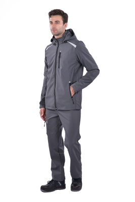 Толстовка «КУР 854.1» софтшелл флис-мембрана серая